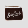 MC2 SAINT BARTH-Pochette in Velluto con Strass Aline Marrone-TRYME Shop