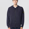 STONE ISLAND-Felpa con Cappuccio Tinta in Capo Blu-TRYME Shop