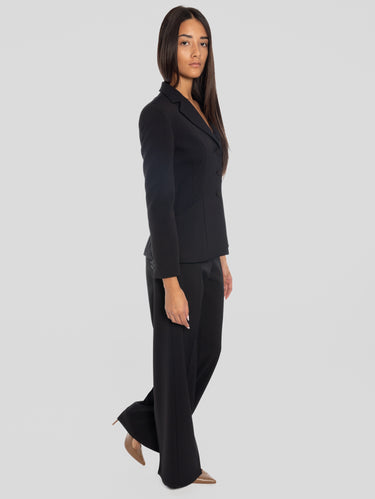 Einreihige Jacke aus Crêpe Schwarz