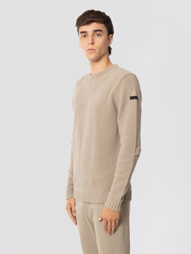 Tobacco Stretch Yarn Crewneck Sweater