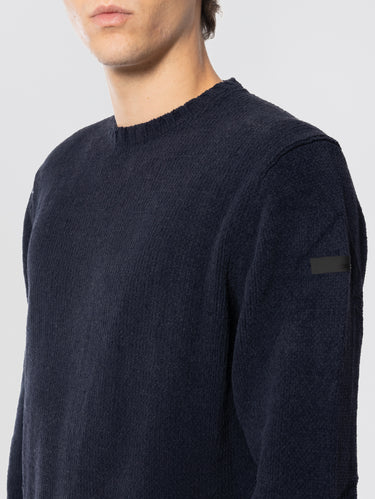Blue Stretch Yarn Crewneck Sweater
