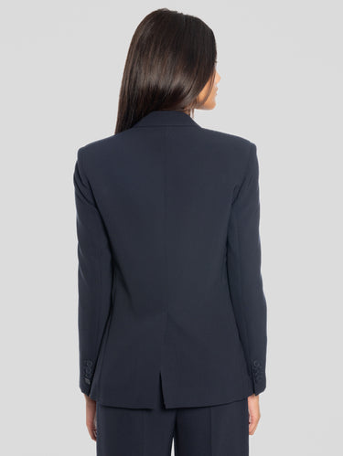 Einreihige Jacke aus Cady Blau