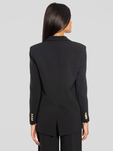 Doppelreihige Jacke aus Cady Schwarz