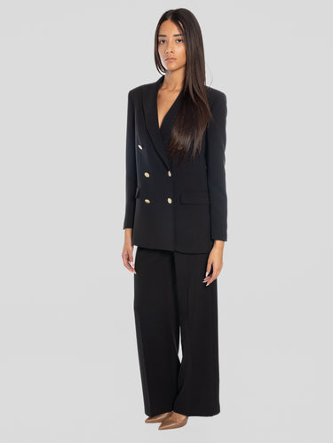 Doppelreihige Jacke aus Cady Schwarz
