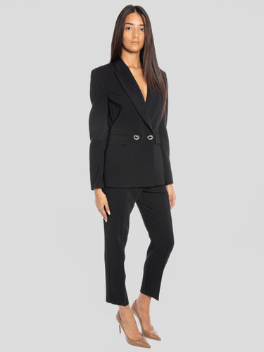 Elegante Hose aus technischem Cady Schwarz