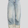 ICON DENIM-Jeans Kiki Wide Leg con Maxi Risvolto Blu-TRYME Shop