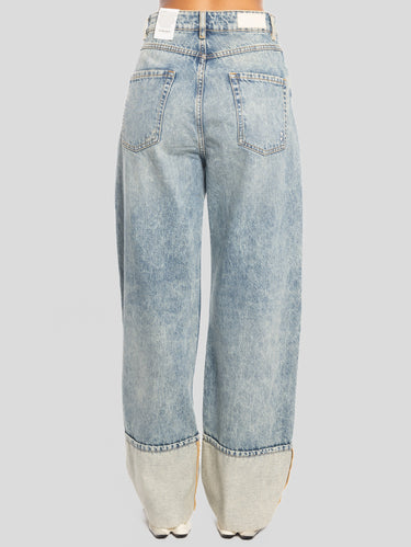 Jeans Kiki Wide Leg met Maxi Omslag Blauw