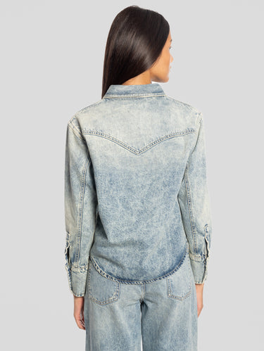 Western Overhemd in Denim Norah Blauw