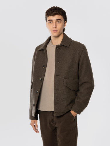 Overshirt aus grünem Wollstoff