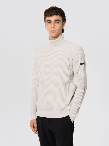 English Ribbed Turtleneck Sweater White
