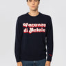 MC2 SAINT BARTH-Maglione Girocollo con Stampa Jacquard Vacanze di Natale Blu-TRYME Shop