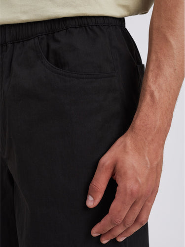 Hose mit Kordelzug aus Micro-Twill Schwarz