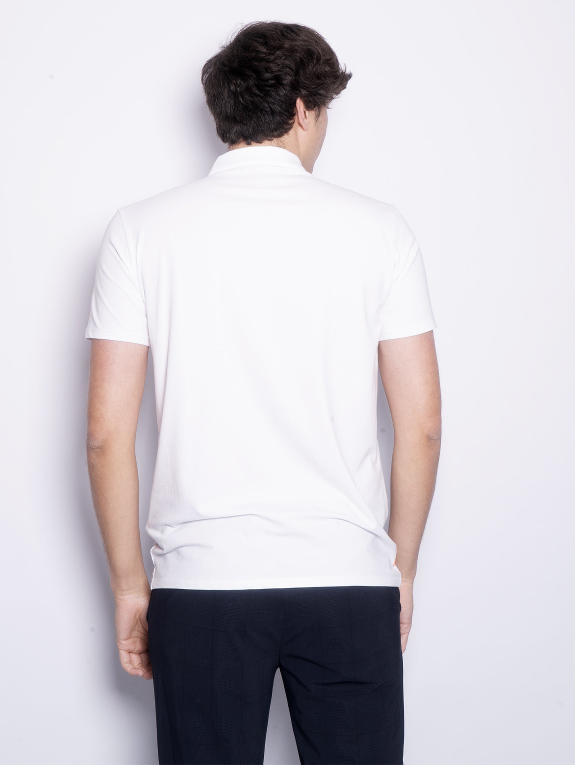 Polo shirt in white technical fabric