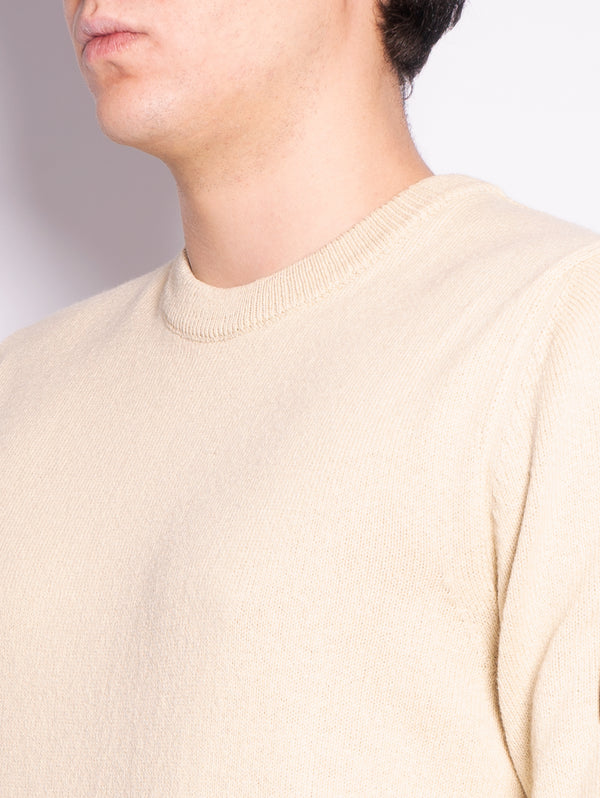 Beigefarbener Pullover aus roher Bio-Baumwolle