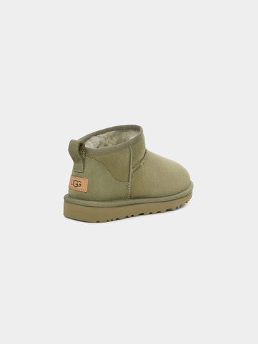 Damen-Ultra-Mini-Classic Lammfell-Stiefeletten Grün