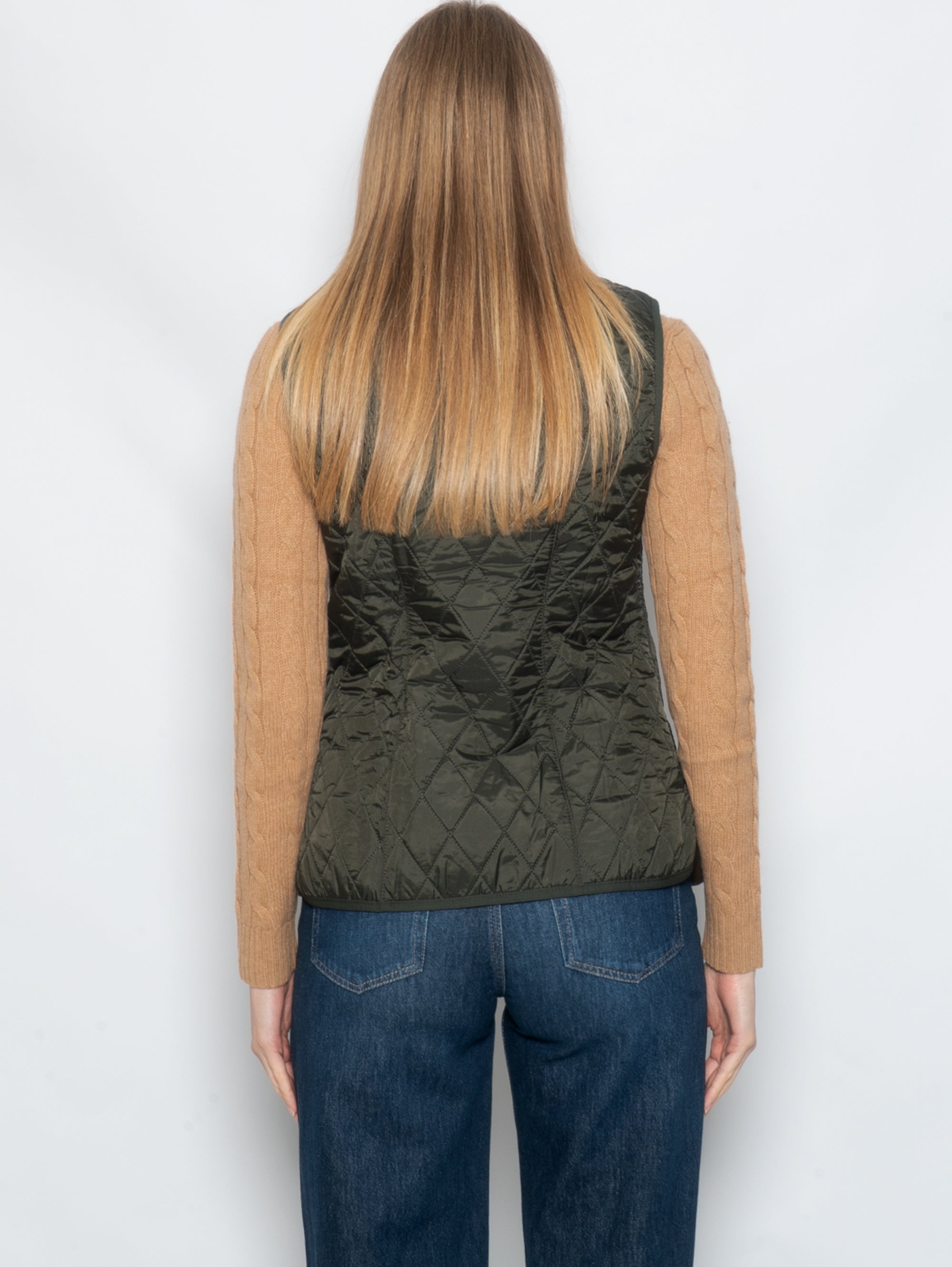 Betty Fleece Quilted Vest Olive