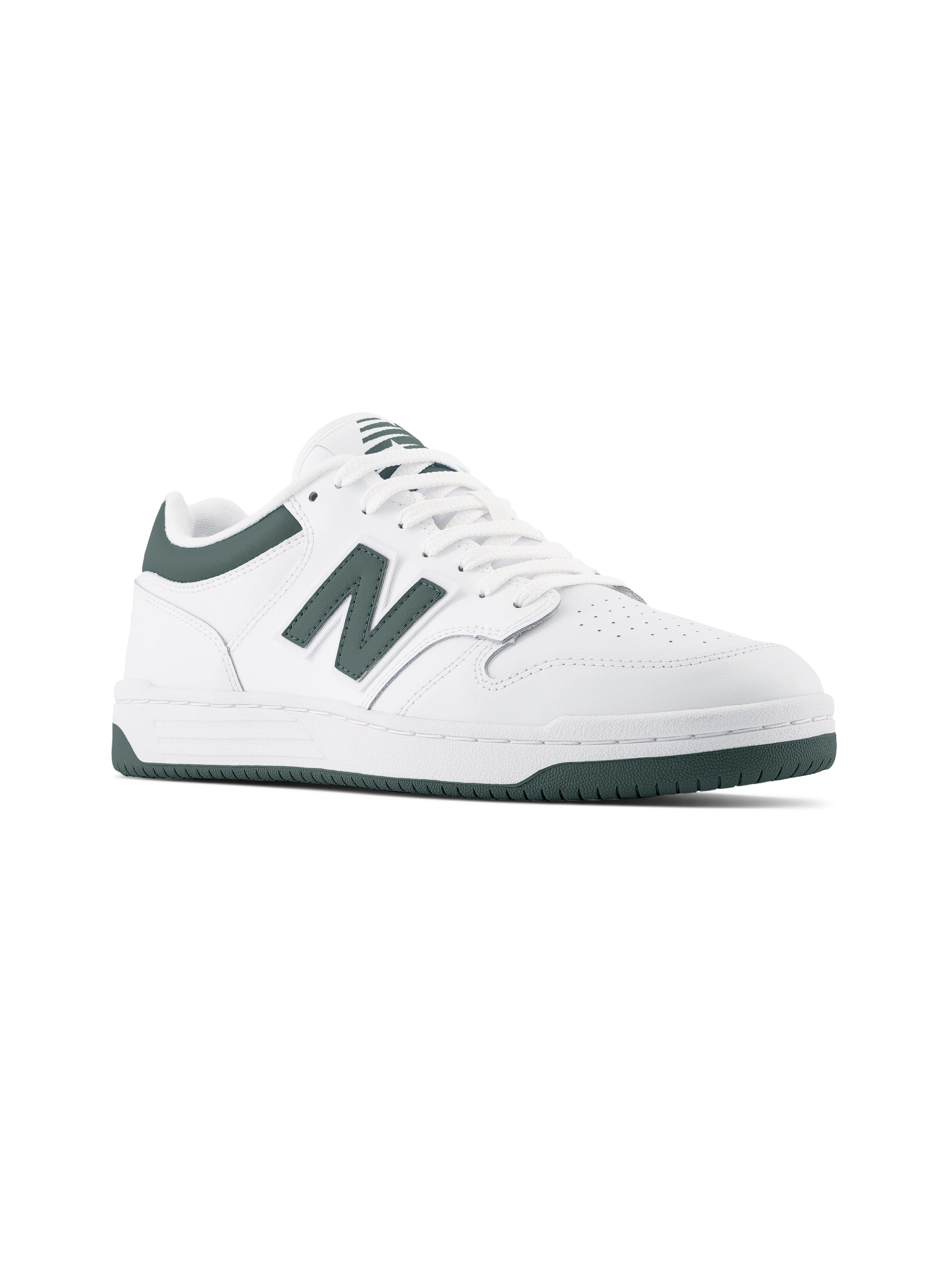 480 White/Green Low Basketball Sneakers