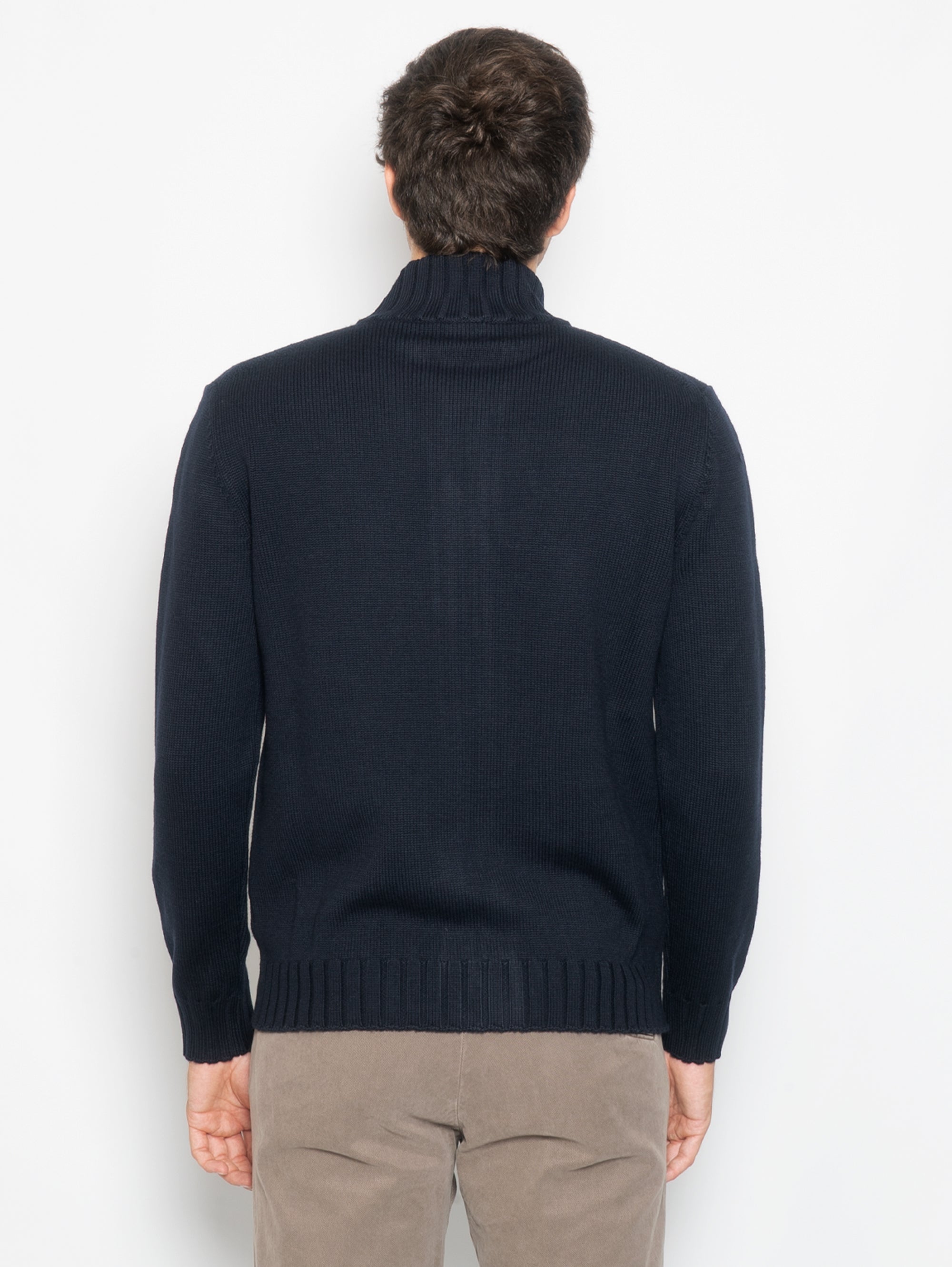 Blue Full Zip Knitted Cardigan