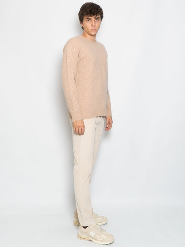 Pantaloni in Velluto con Laccio Beige