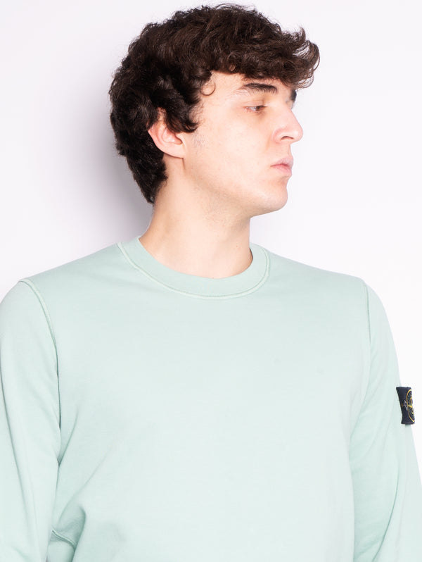 Hellgrünes Cape-gefärbtes Sweatshirt mit Rundhalsausschnitt