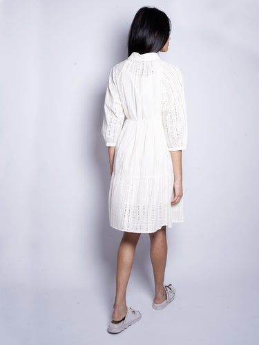 Cream Broderie Anglaise Lace Dress