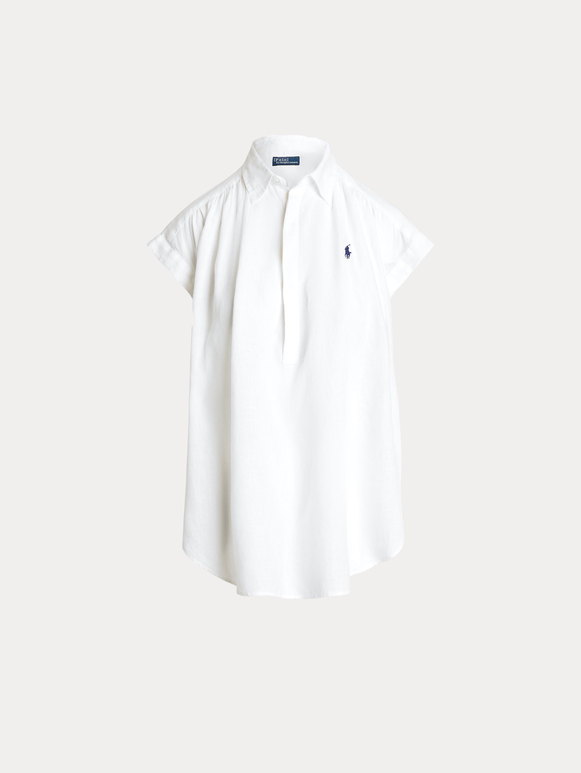 White Linen Shirt with Ruffles