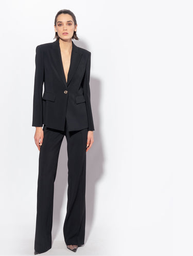 Blazer-Jacke aus Stretch-Crêpe Schwarz