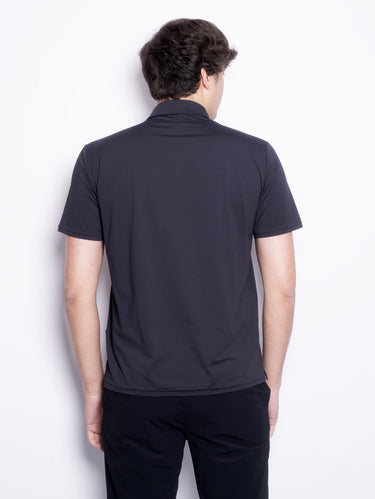 Polo aus Stretch-Stoff mit Brusttasche Schwarz