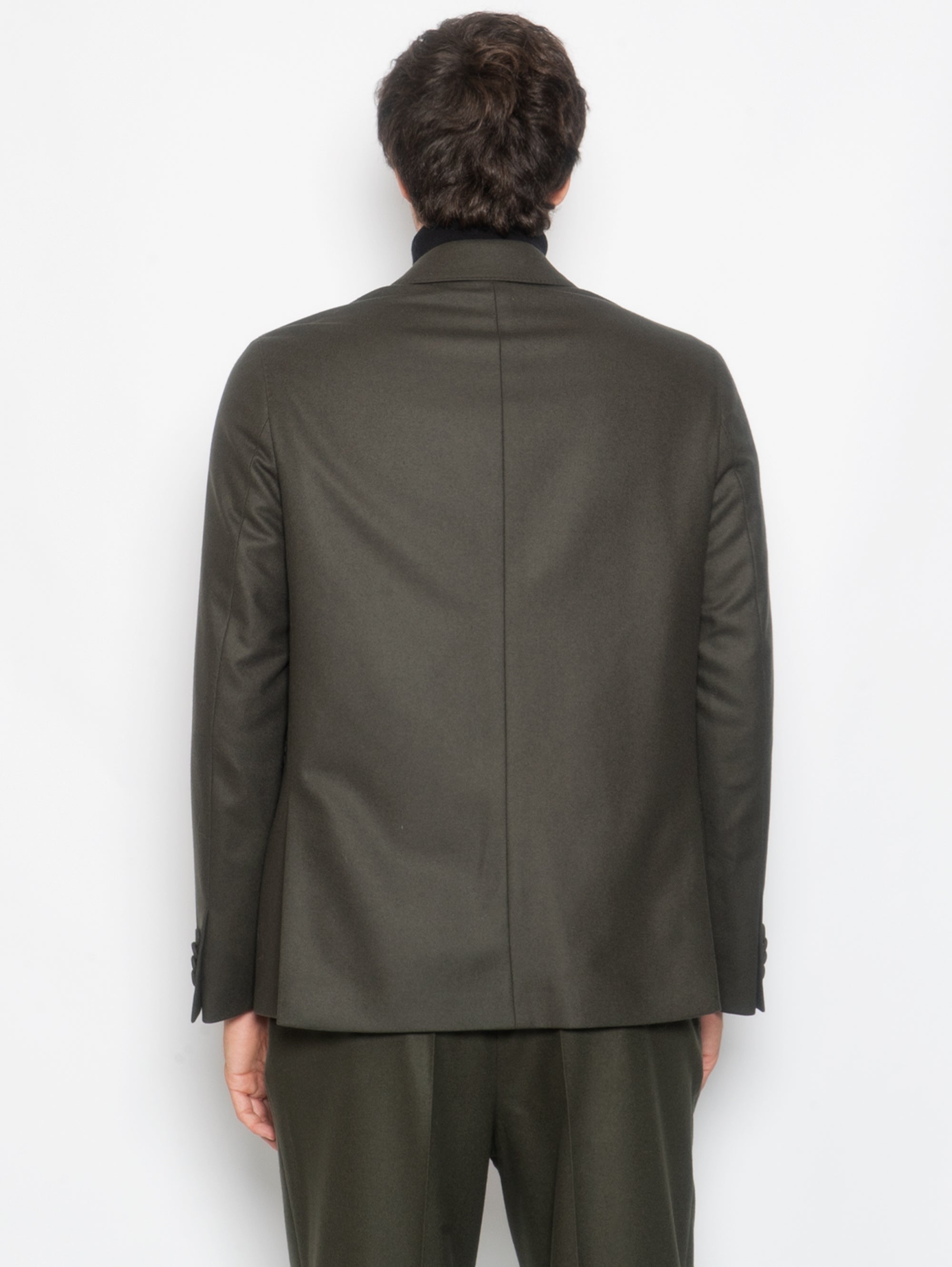 Tene Olive Green Single-breasted Wool Jacket
