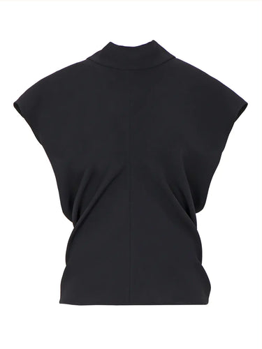 Bluse mit Rüschen und Schleife Schwarz