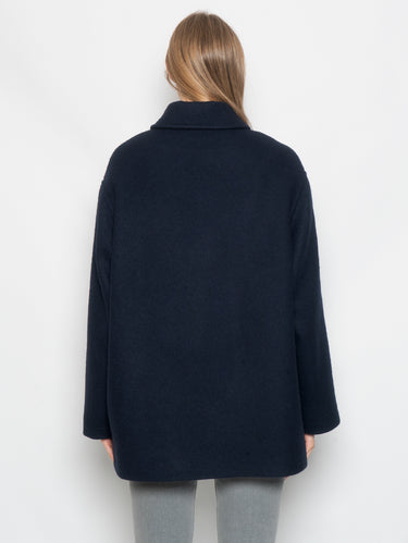 Blue Shirt Collar Peacoat