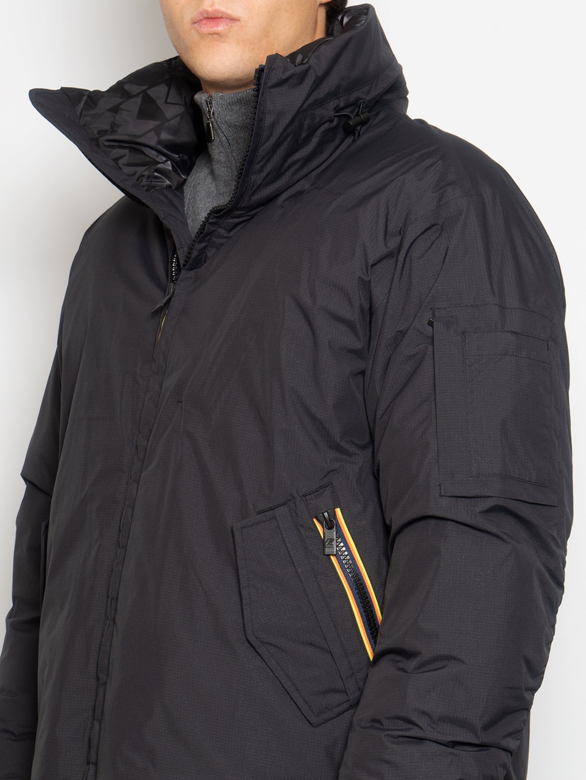 Large Black Ripstop Down Jacket