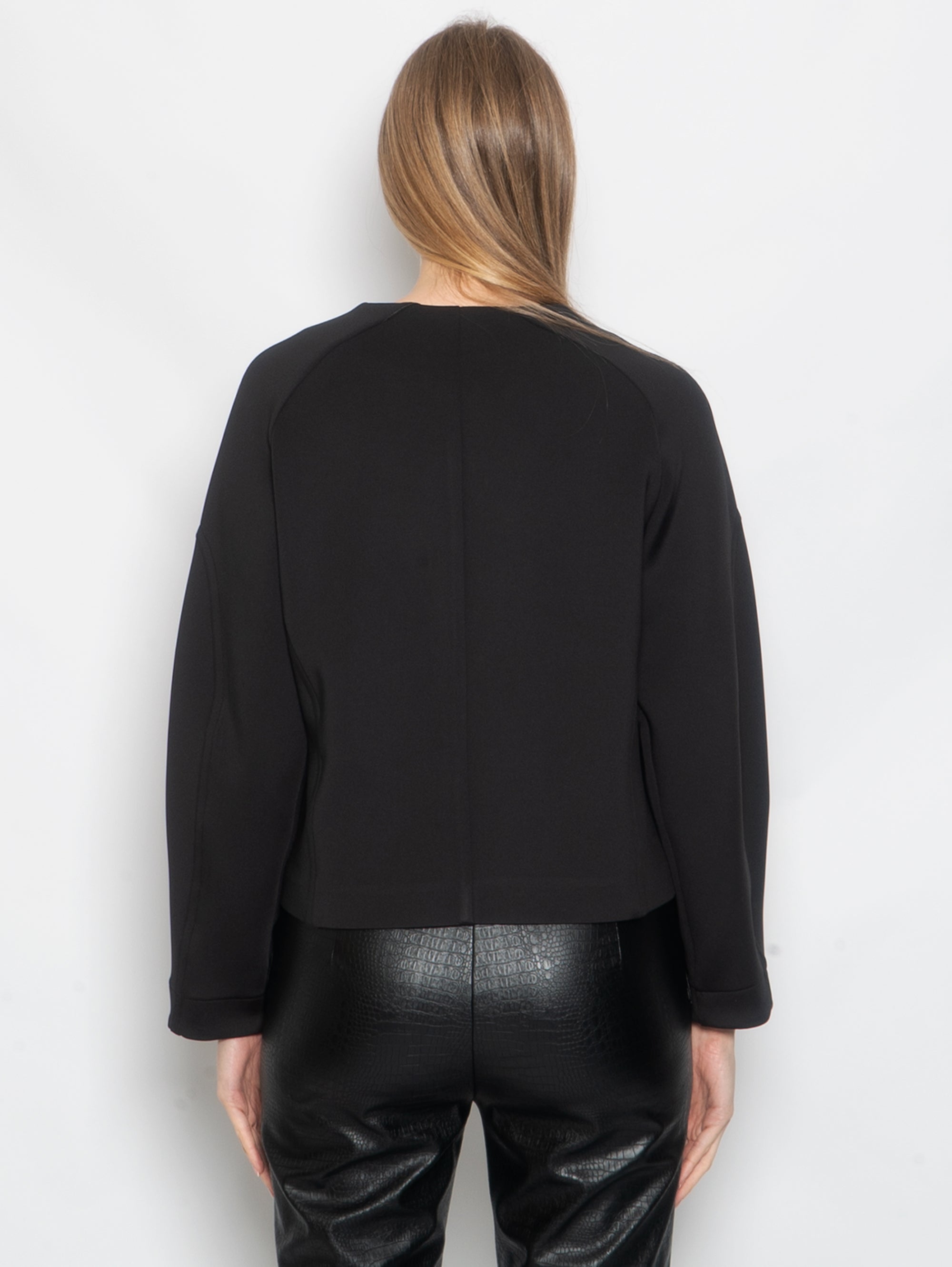 Short jacket in black technical fabric