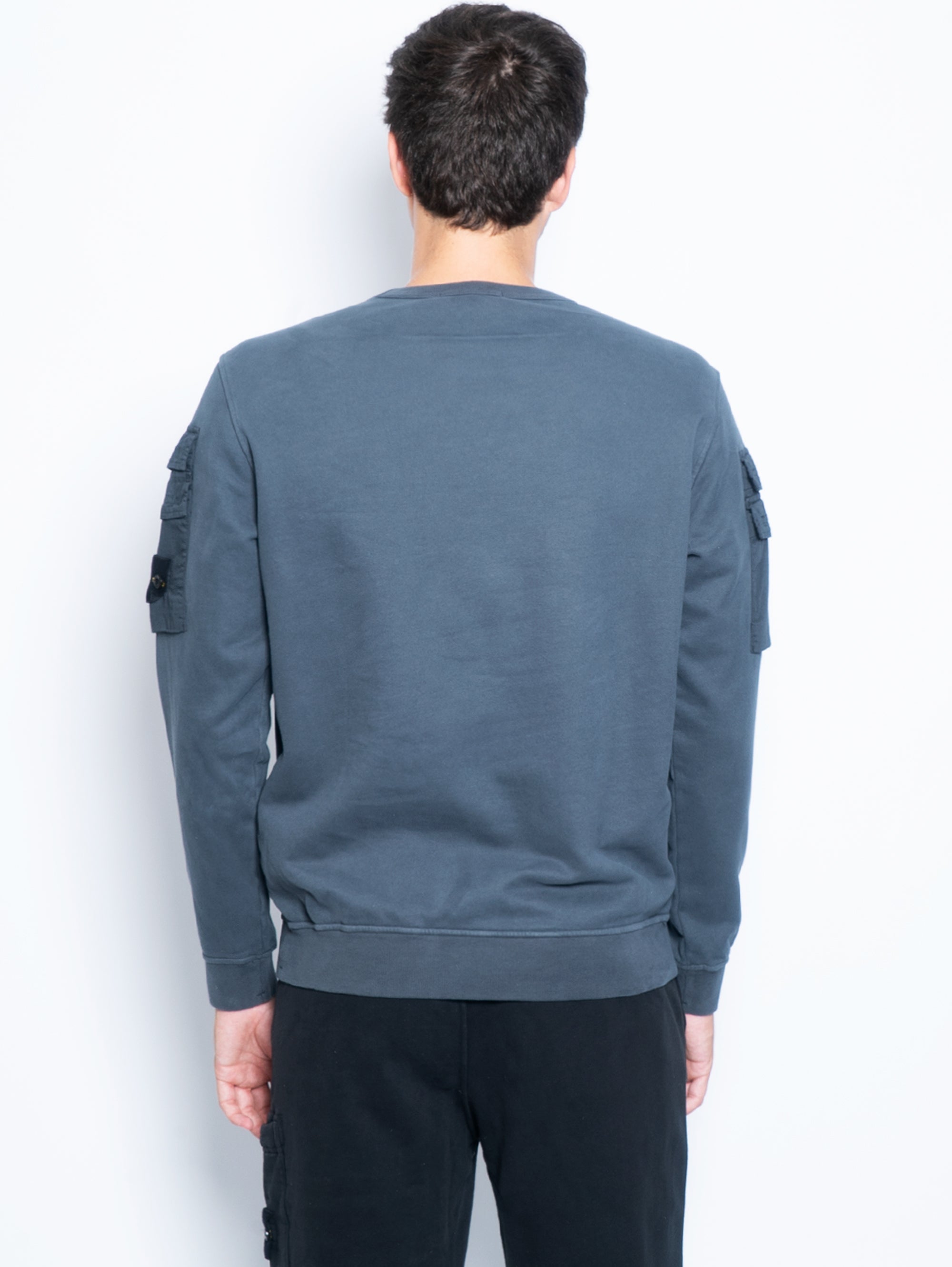 Gray Cotton Sweatshirt with Pockets