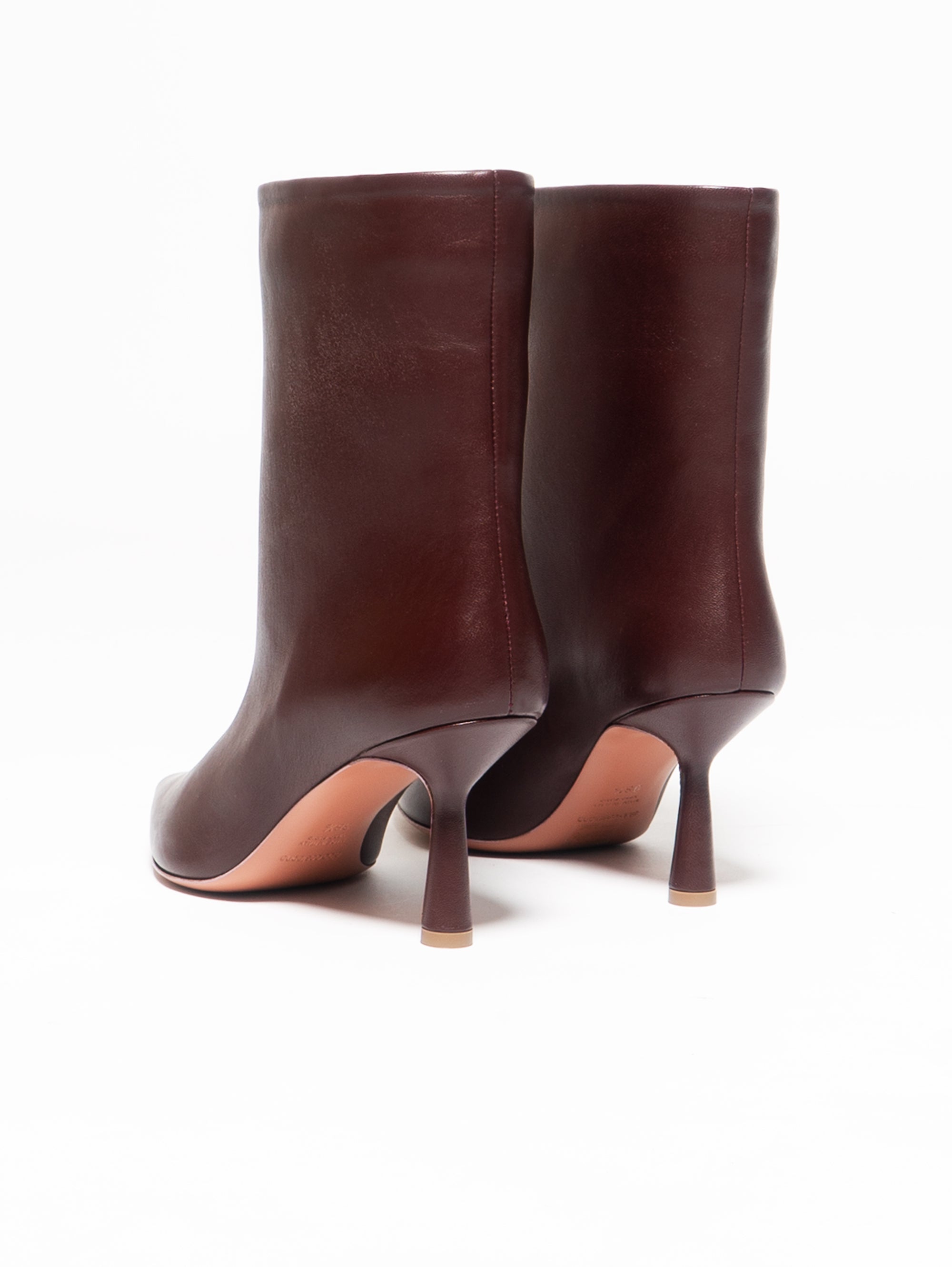 Bordeaux High Tubular Leather Ankle Boots