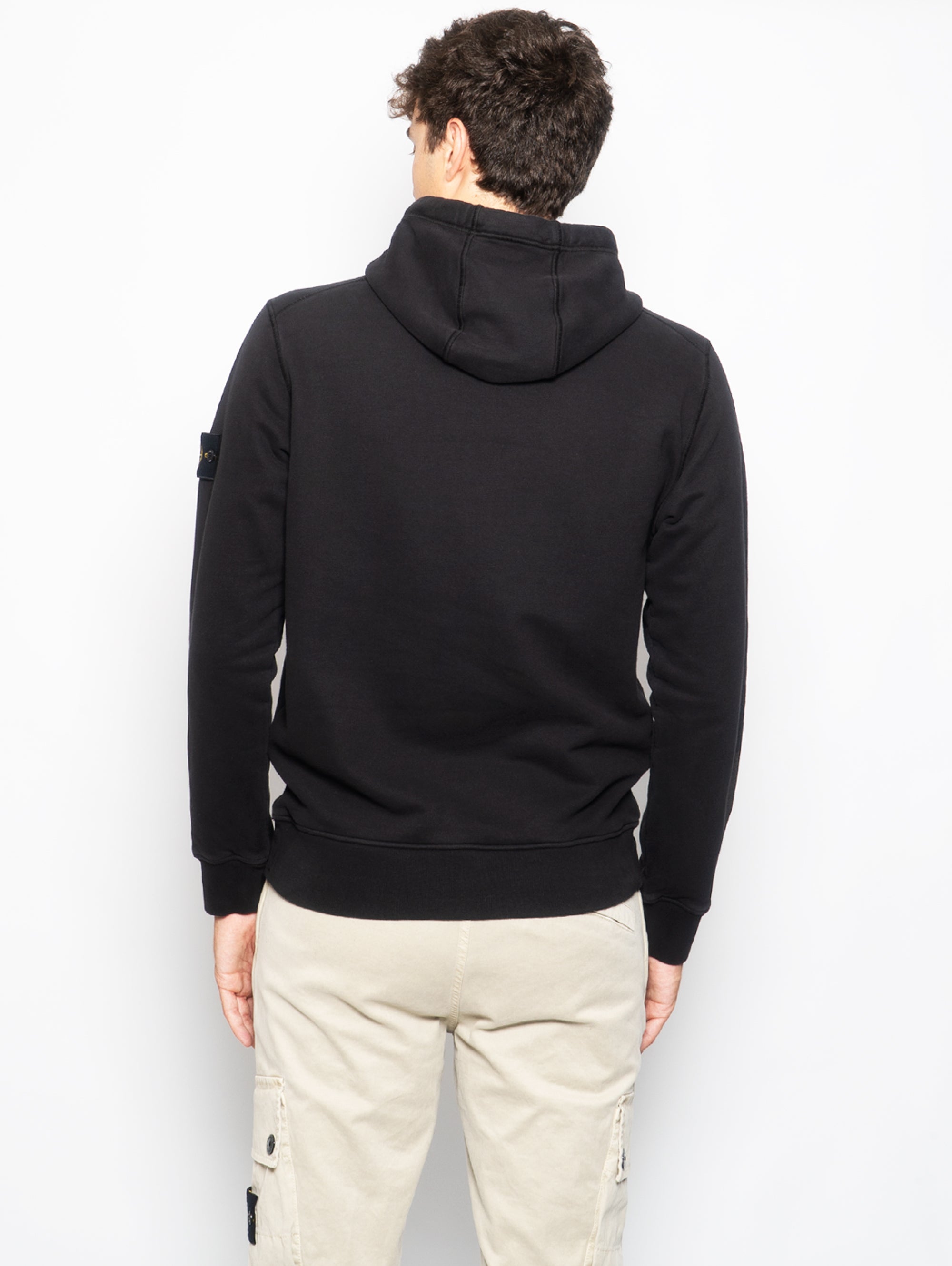 Black Hooded Sweatshirt with Reflective Details