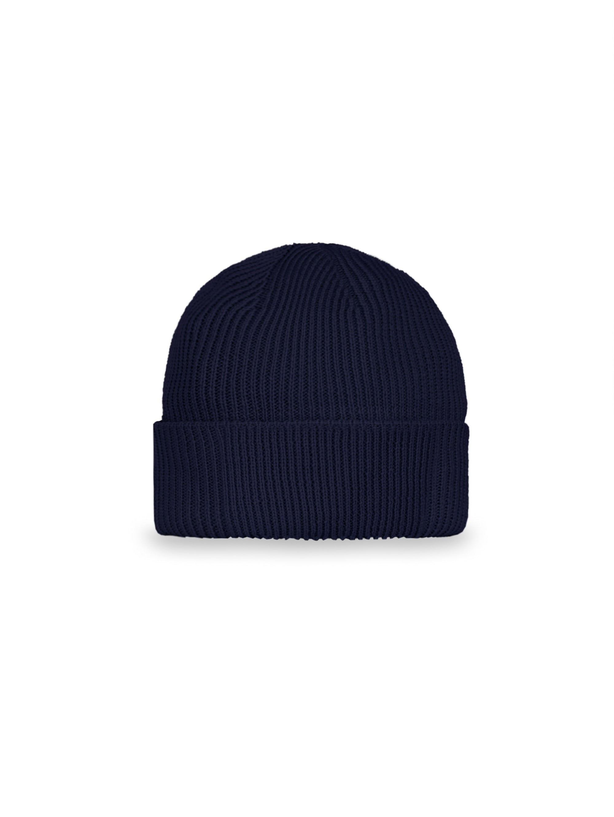 Ribbed Hat with Blue Logo