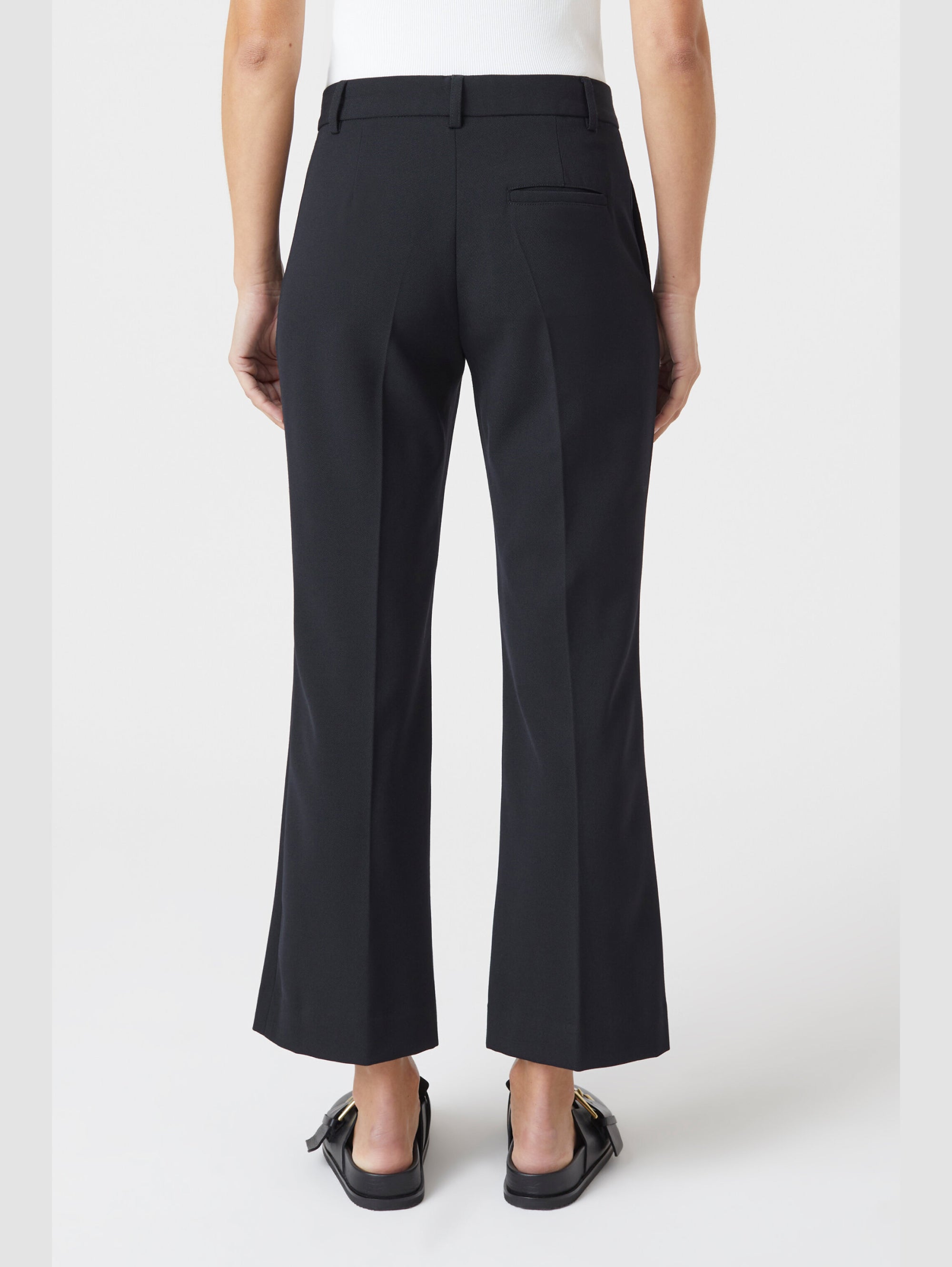 Black flared trousers