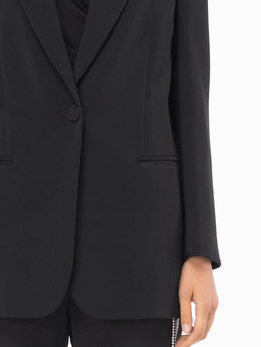 Blazer in Tessuto Crepe Stretch Nero