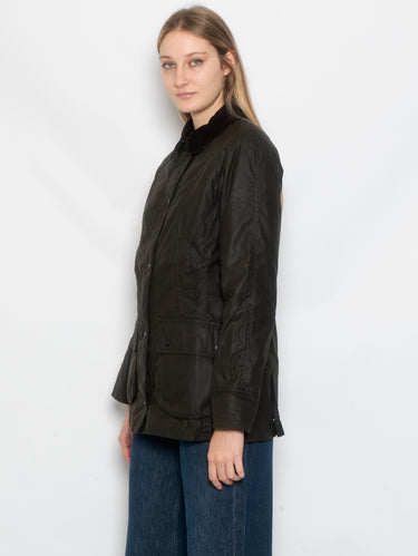 Giacca Beadnell in Cotone Cerato Oliva