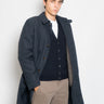 L'IMPERMEABILE-Cappotto Car Coat con Interno in Lana Martin Blu-TRYME Shop