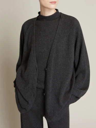 Cardigan in Cachemire con Scollo a V Grigio