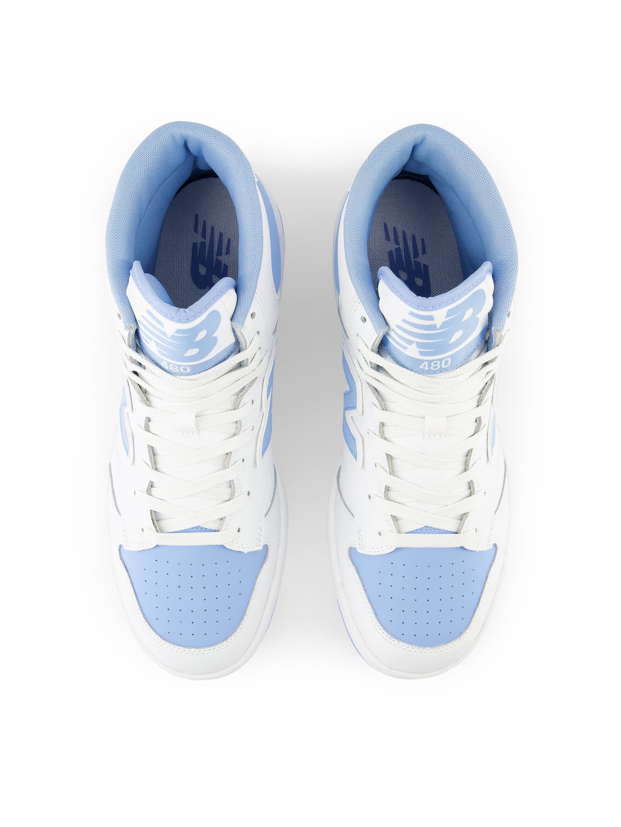 Light Blue/White Retro Basketball Style High Sneakers