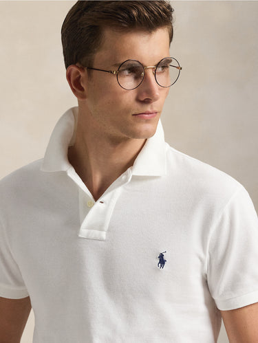 Polo aus Baumwoll-Piqué Slim Fit in Weiß