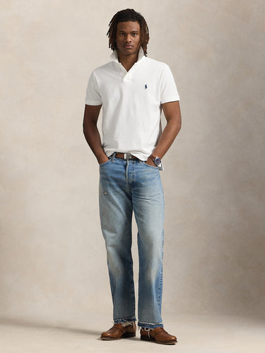 Polo aus Baumwolle Custom Slim Fit Weiß