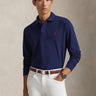 RALPH LAUREN-Polo Manica Lunga Custom Slim Fit Blu-TRYME Shop