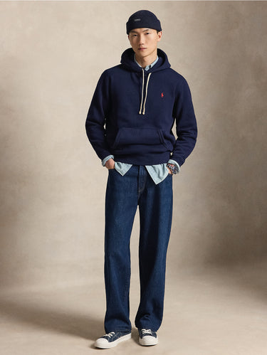 Kapuzensweatshirt aus Baumwollmischung in Navyblau