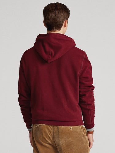 Kapuzensweatshirt aus Baumwollmischung in Bordeaux