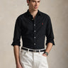 RALPH LAUREN-Camicia Oxford Slim Fit Nero-TRYME Shop