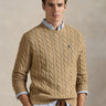 RALPH LAUREN-Maglia in Cotone a Trecce Cammello-TRYME Shop